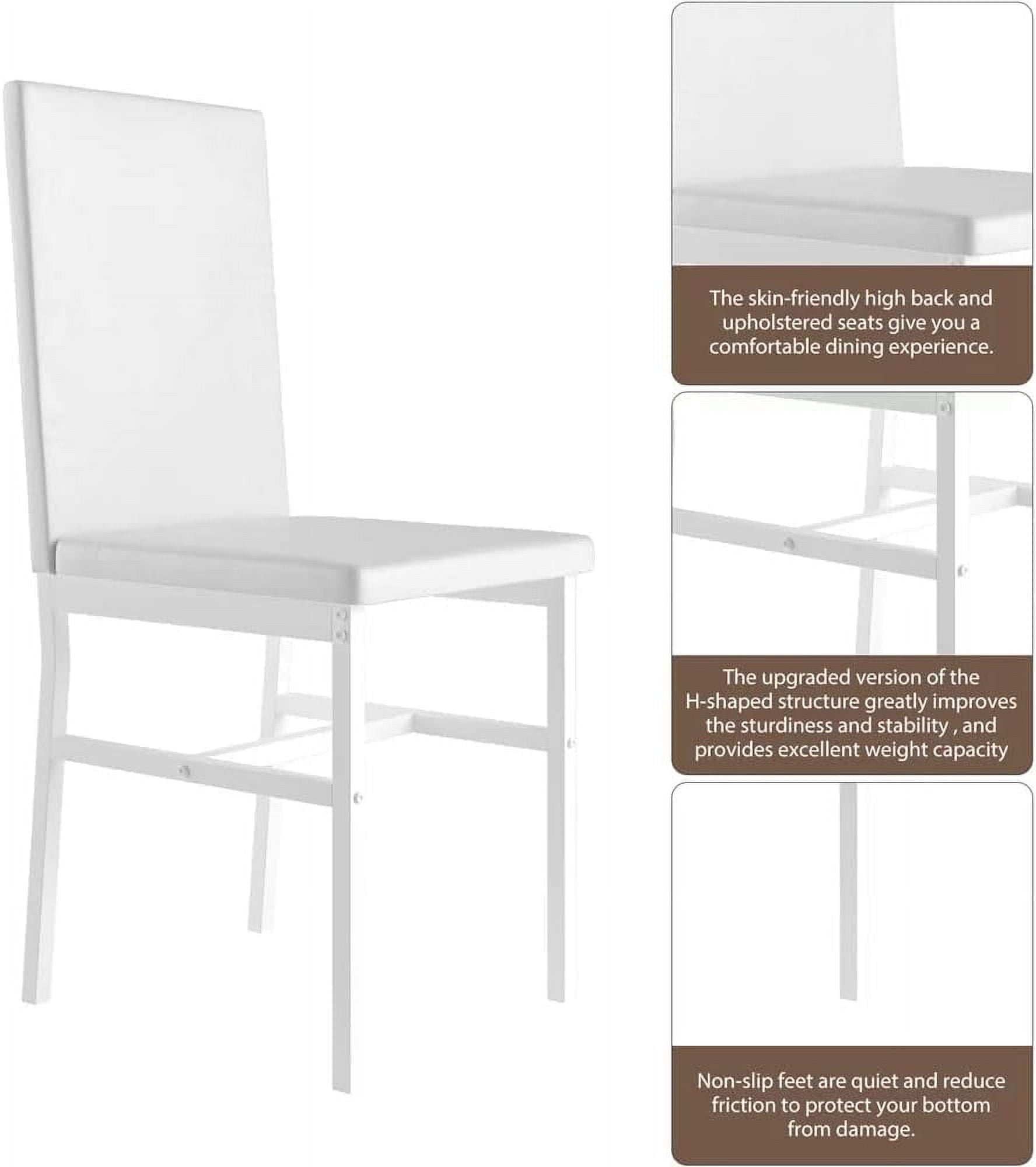MIERES 5-Piece Dining Table Set for 4, Faux Marble Kitchen Table and 4 Chairs, Modern Dining Room Table with 4 Chairs, Dinner Table Set for Small Spaces, Brown