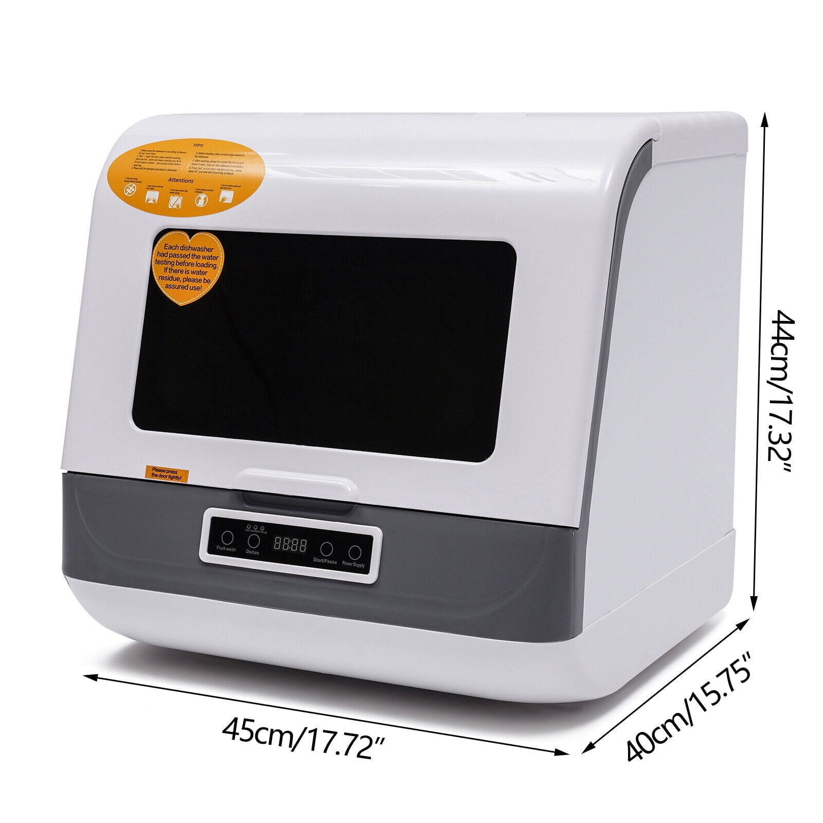Portable Dishwasher Countertop, Compact Dishwasher W/75°C Air-Dry Function, 3 Washing Programs Mini Dish Washer for Apartments
