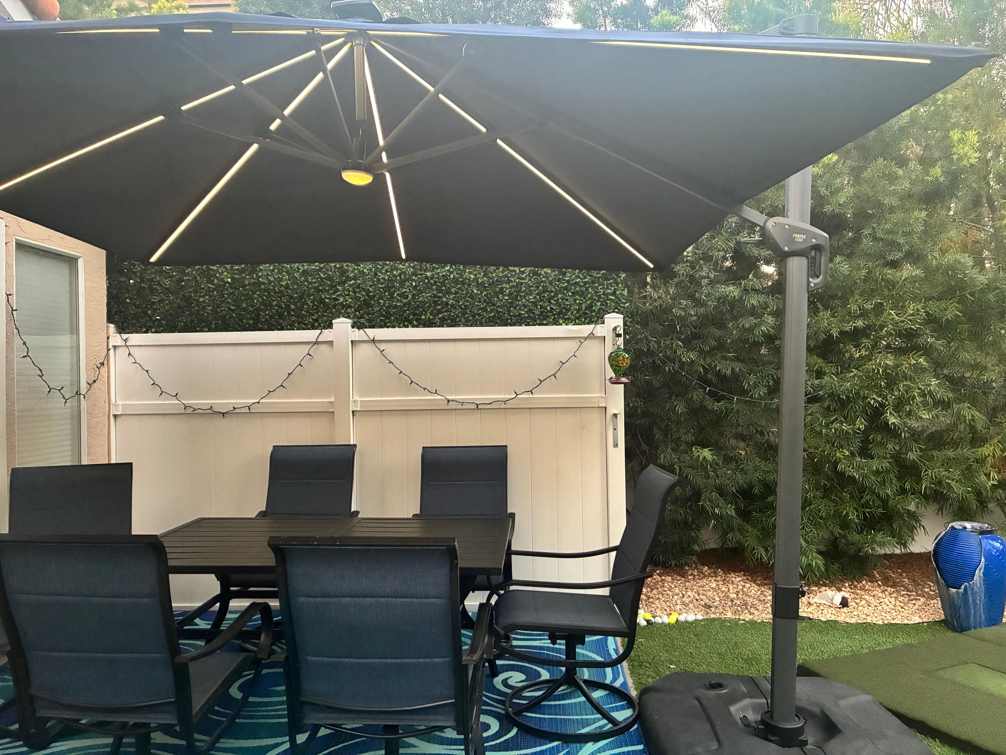 PURPLE LEAF 9x11.5 Ft Cantilever Umbrella Rectangle Outdoor Patio Umbrella Large Offset Hanging Umbrella Aluminum Umbrella with 360°Rotation Adjustable Garden Pool Umbrella,Turquoise Blue