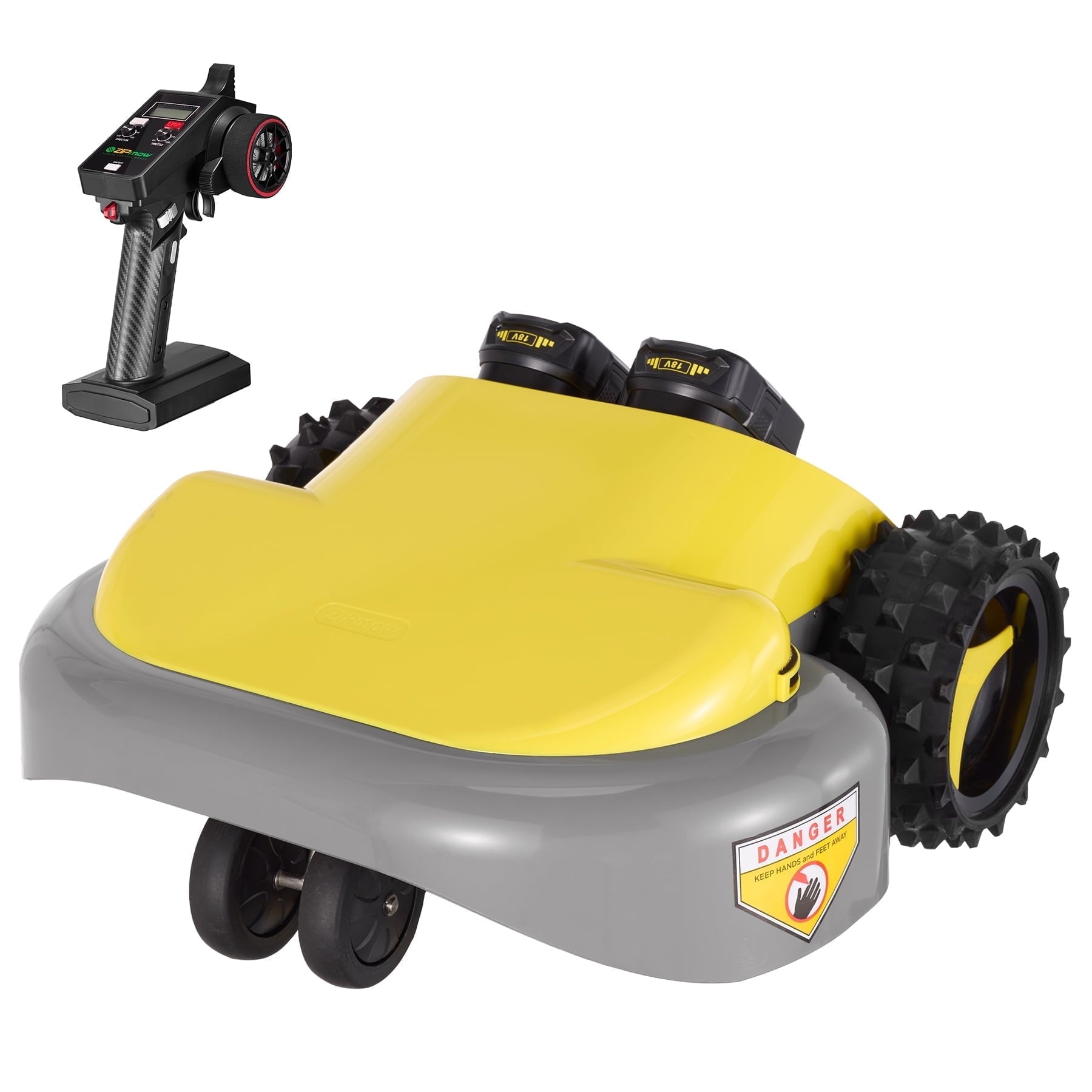 Remote Control Lawn Mower ZIPmow A106-RC - Self-Propelled Cordless, 45 Degree Slope, 2-3 Inch Cut, 60Min Dual 3Ah Batteries