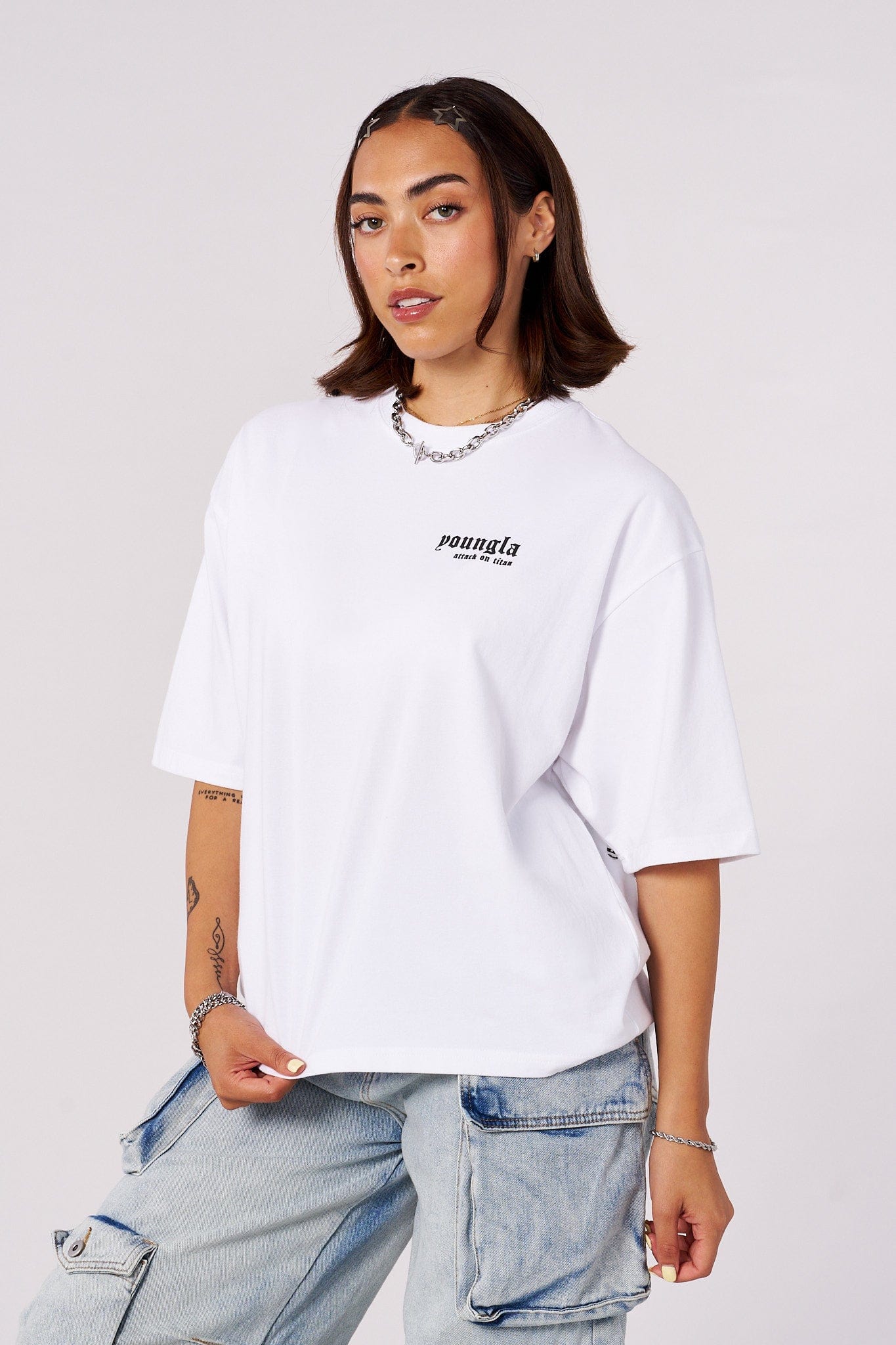 4186 - AOT?  x YLA Cropped Tees