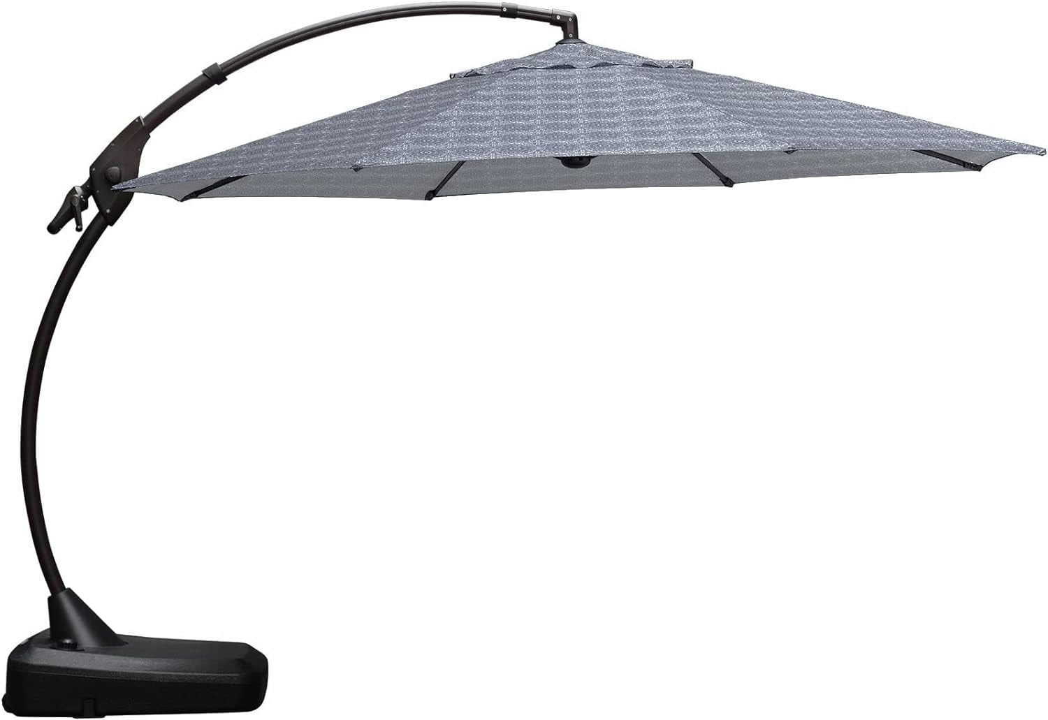 GRANDPATIO 12 ft Deluxe Aluminium Patio Umbrella with Base, Large Offset Outdoor Umbrella, Navy Blue